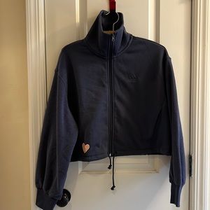 Adidas NWT Full zip fleece oversized cropped jacket
